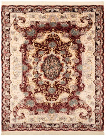 6' 4 x 9' 10 Ghom Design Rug