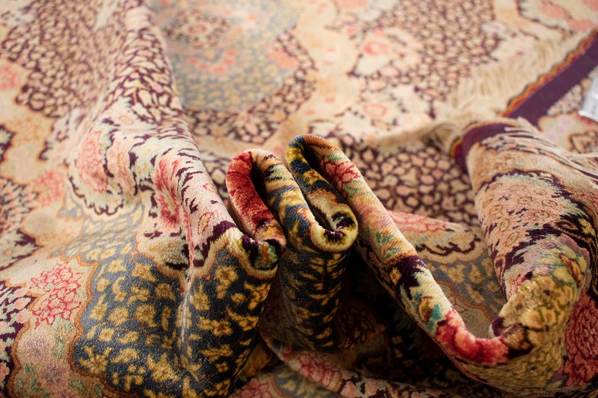 4' 5 x 6' 2 Ghom Silk Rug