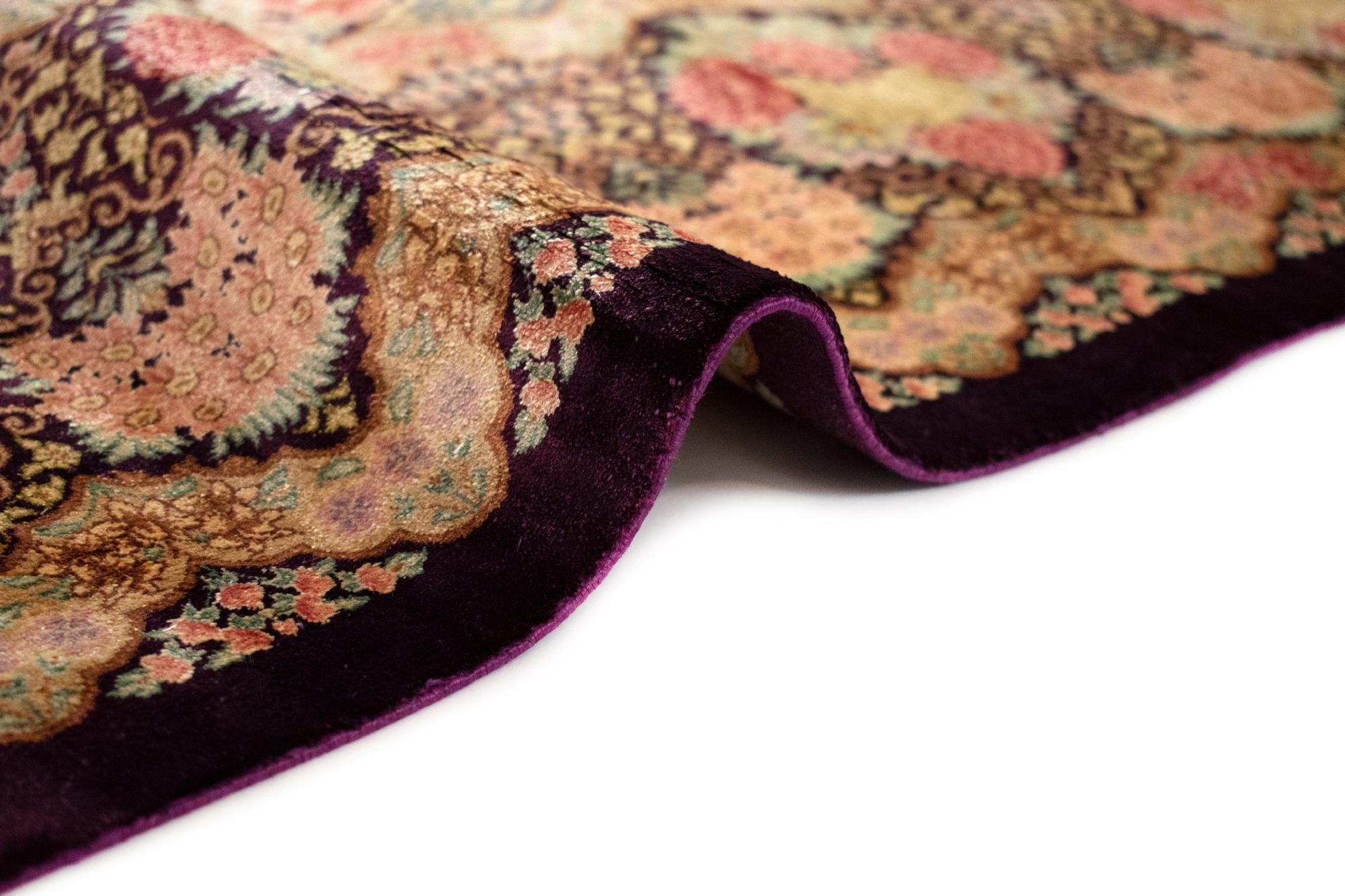 4' 5 x 6' 2 Ghom Silk Rug