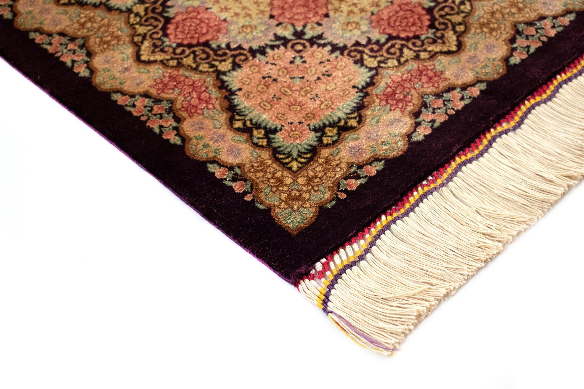 4' 5 x 6' 2 Ghom Silk Rug