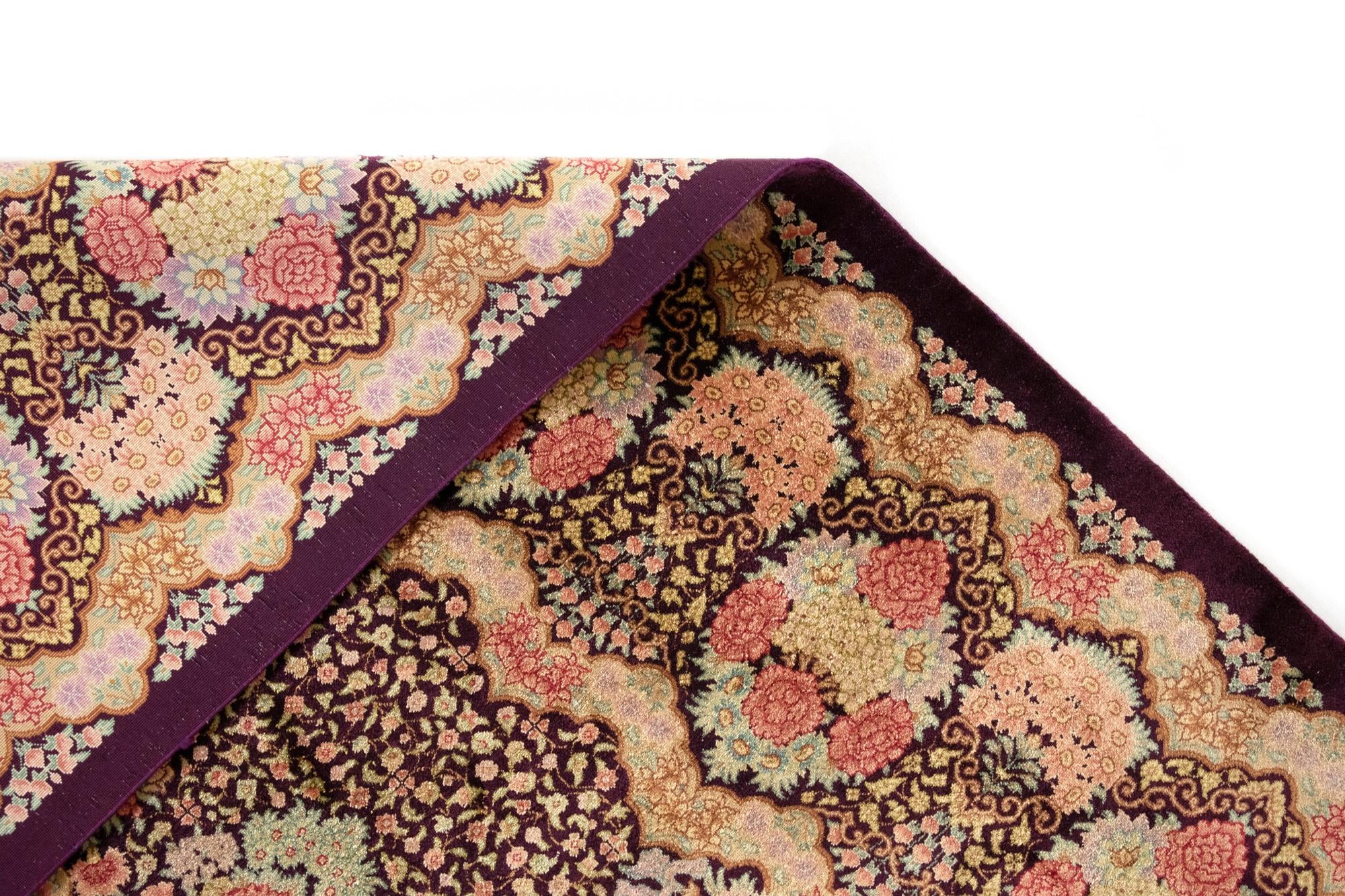 4' 5 x 6' 2 Ghom Silk Rug