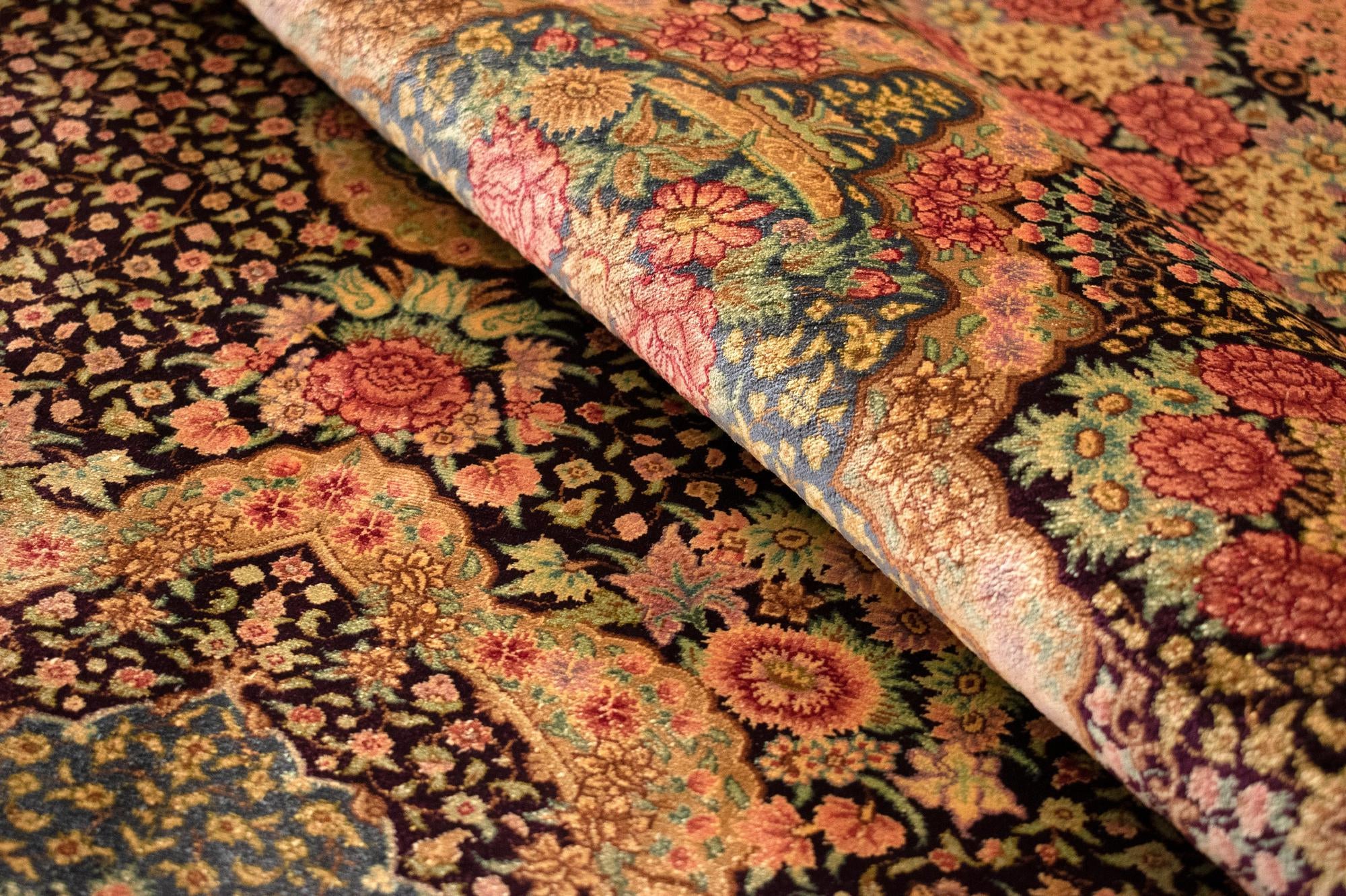 4' 5 x 6' 2 Ghom Silk Rug