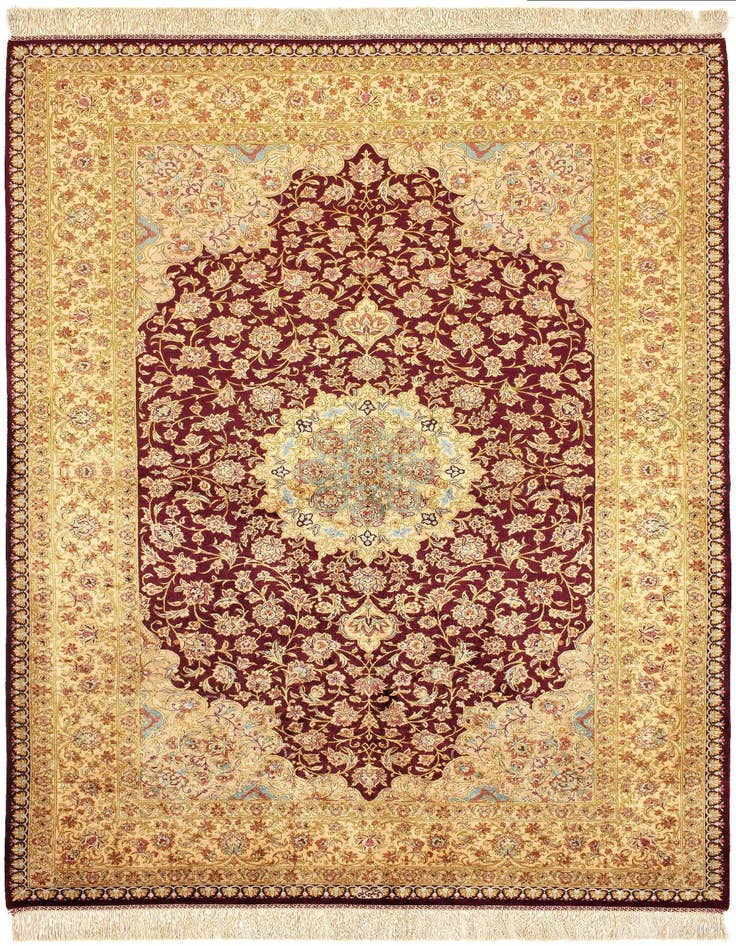 Detail image of 5' 2 x 7' 9 Ghom Silk Rug
