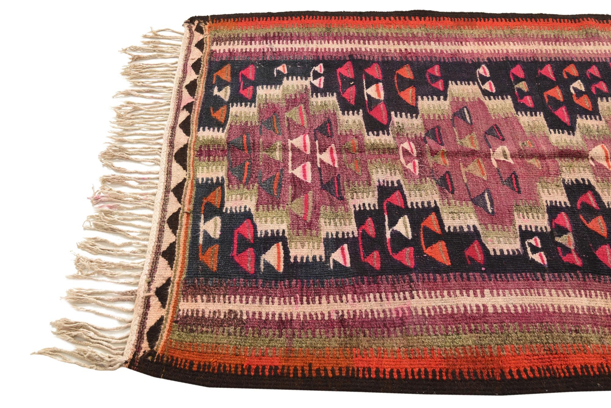 4' 7 x 7' 6 Hand Woven Kilim Fars Wool Rug