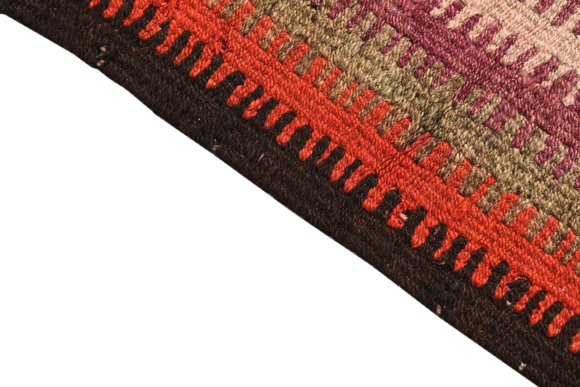 4' 7 x 7' 6 Hand Woven Kilim Fars Wool Rug
