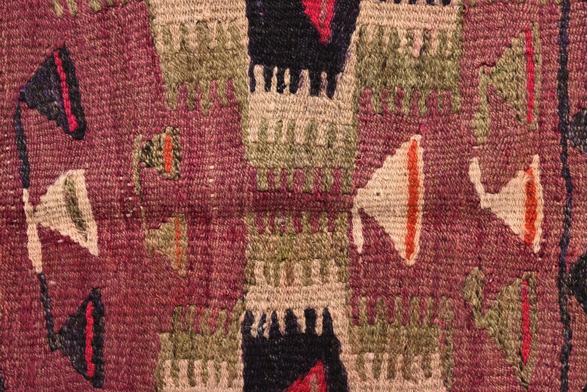 4' 7 x 7' 6 Hand Woven Kilim Fars Wool Rug