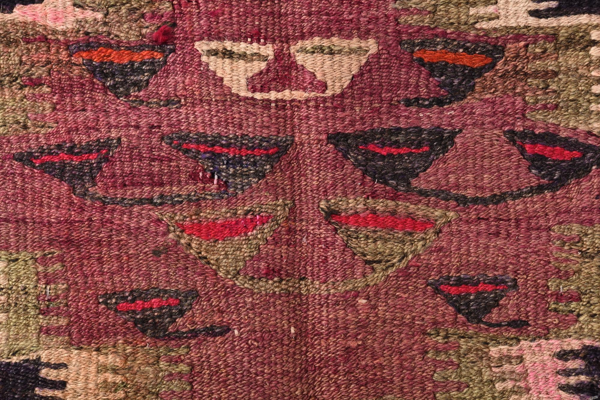 4' 7 x 7' 6 Hand Woven Kilim Fars Wool Rug