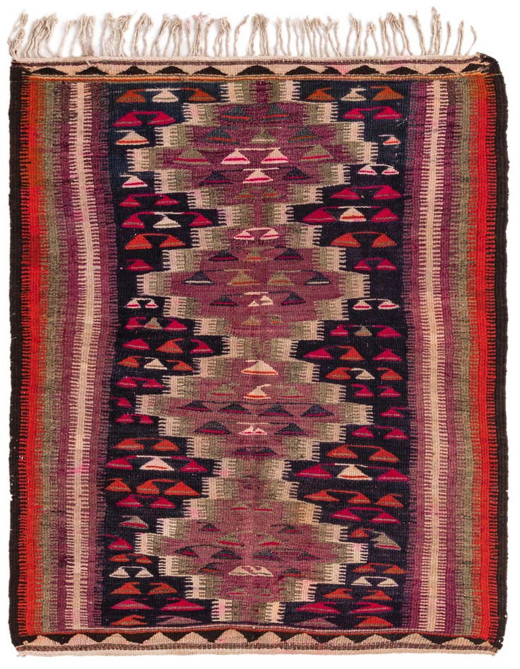 Detail image of 4' 7 x 7' 6 Hand Woven Kilim Fars Wool Rug