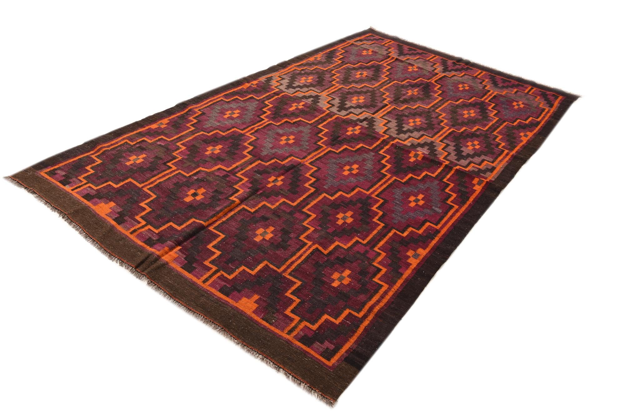 5' 11 x 10' 4 Hand Woven Kilim Fars Wool Rug