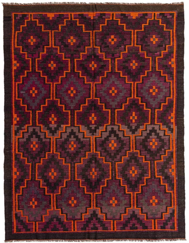 Detail image of 5' 11 x 10' 4 Hand Woven Kilim Fars Wool Rug