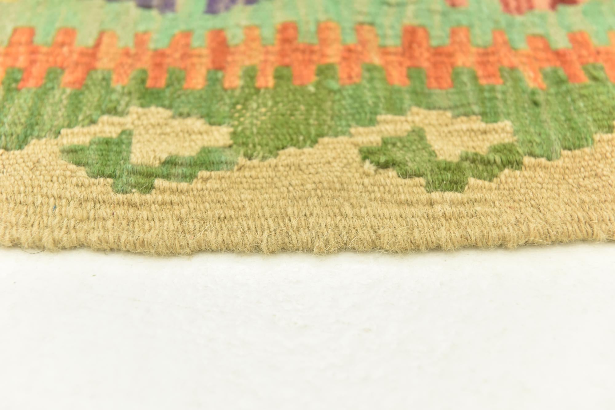 3' 8 x 4' 9 Hand Woven Kilim Maymana Wool Rug