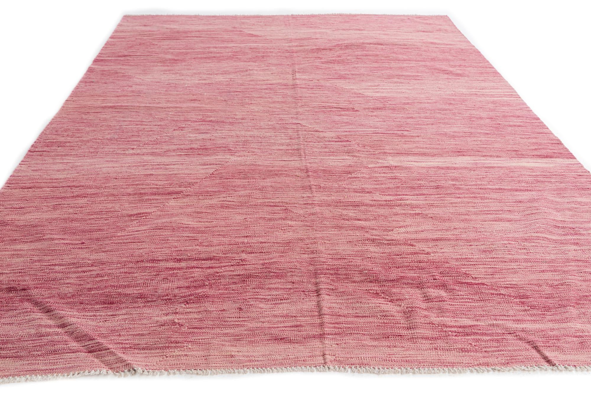 6' 7 x 9' 8 Hand Woven Kilim Modern Wool Rug