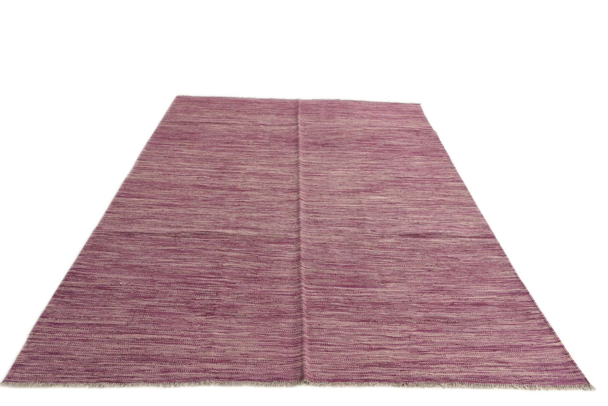 5' 6 x 8' Hand Woven Kilim Modern Wool Rug