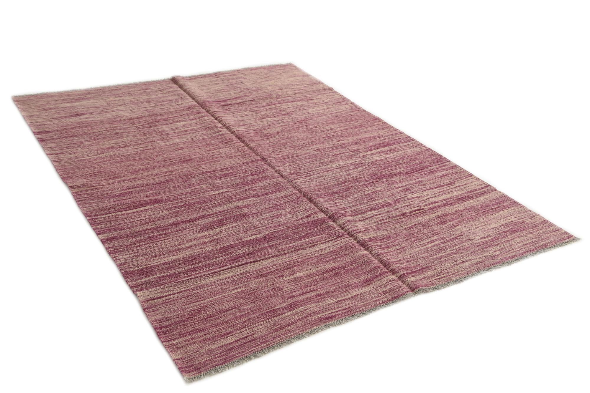 5' 2 x 6' 7 Hand Woven Kilim Modern Wool Rug
