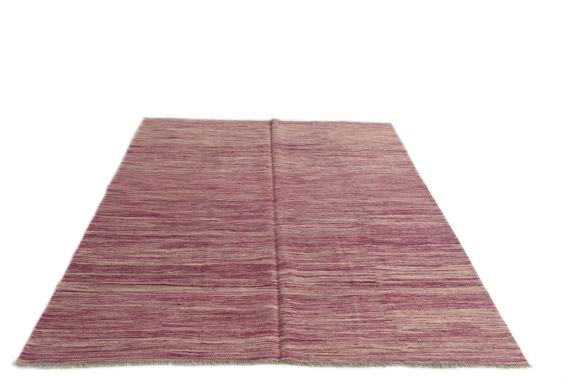 5' 2 x 6' 7 Hand Woven Kilim Modern Wool Rug