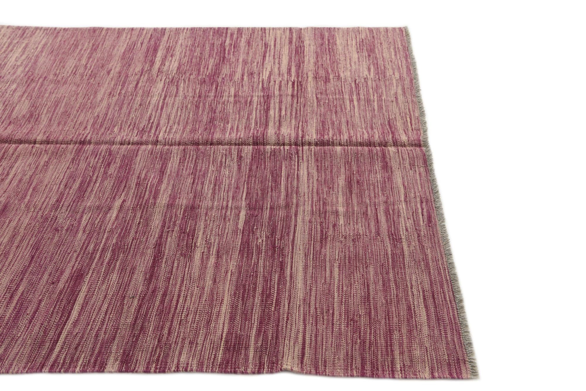 5' 2 x 6' 7 Hand Woven Kilim Modern Wool Rug