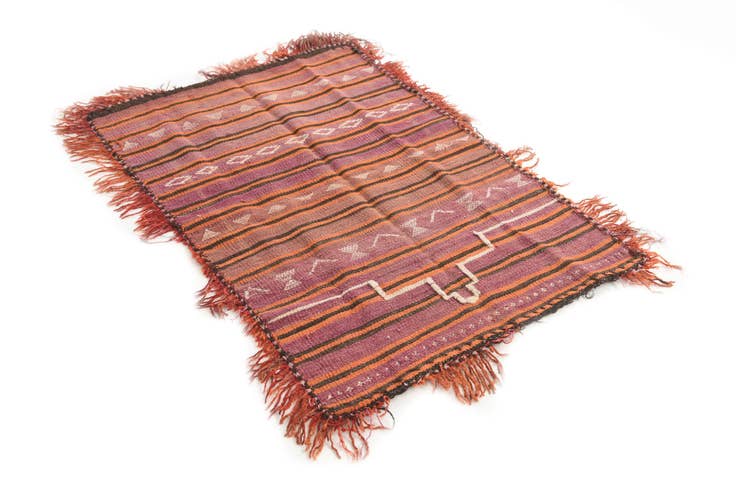 Detail image of 2' 9 x 3' 10 Hand Woven Kilim Modern Wool Rug