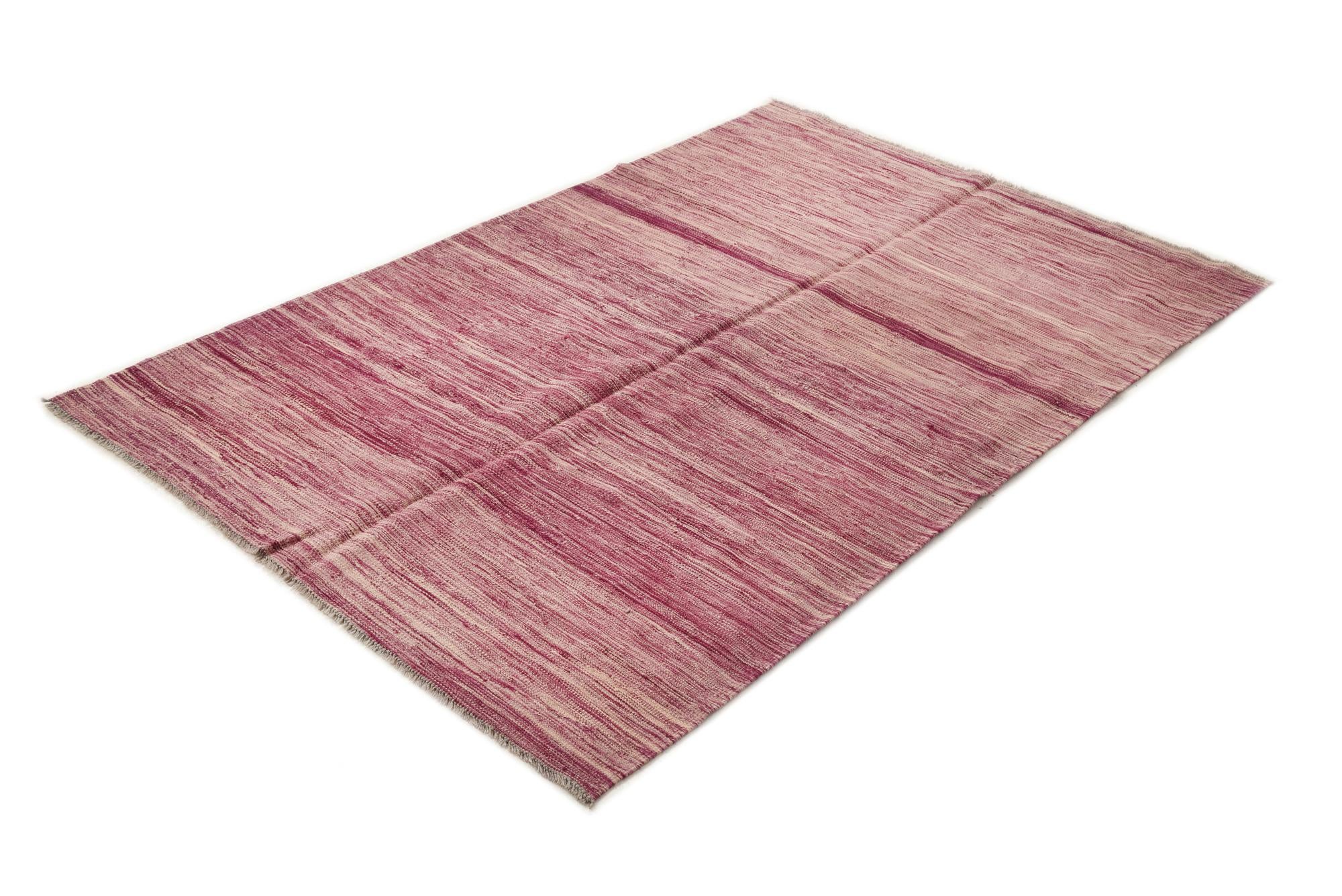 4' x 6' 3 Hand Woven Kilim Modern Wool Rug