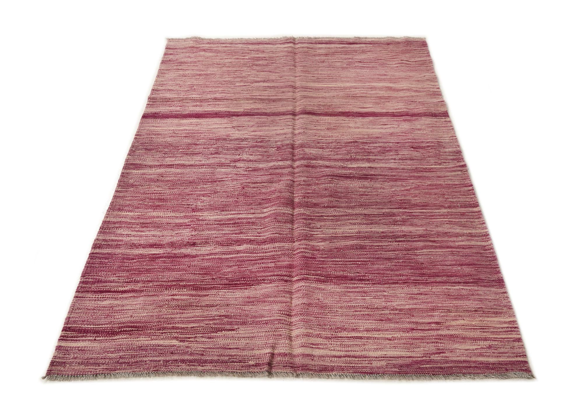 4' x 6' 3 Hand Woven Kilim Modern Wool Rug