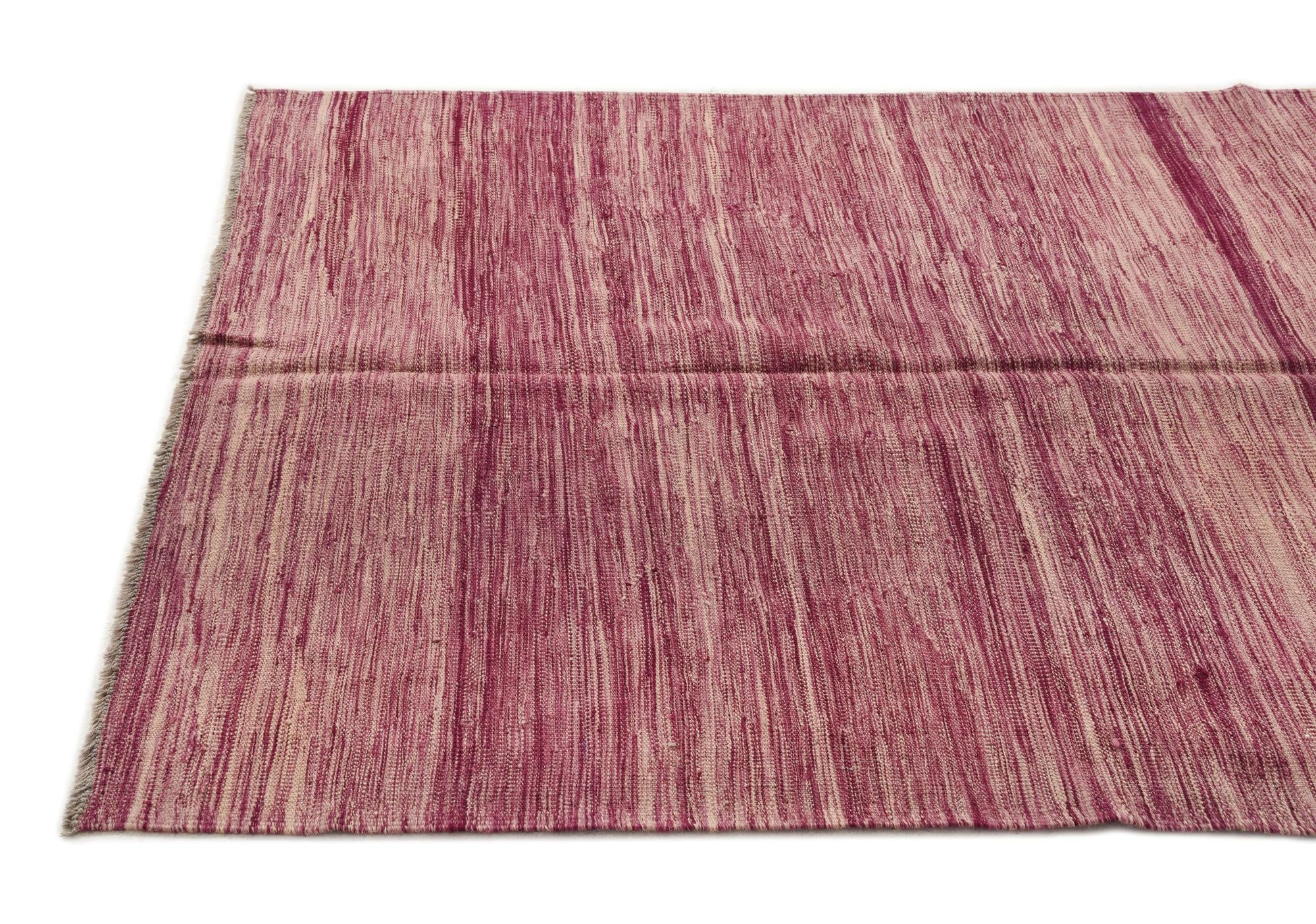 4' x 6' 3 Hand Woven Kilim Modern Wool Rug