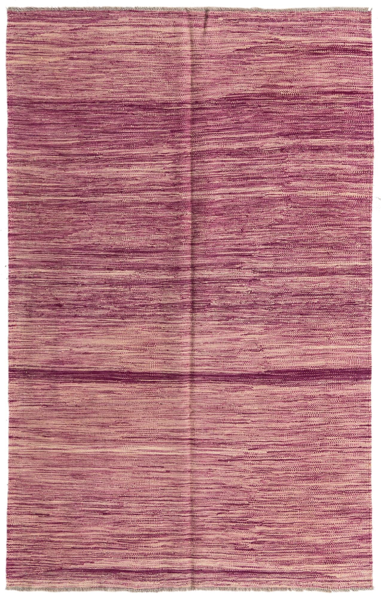 4' x 6' 3 Hand Woven Kilim Modern Wool Rug