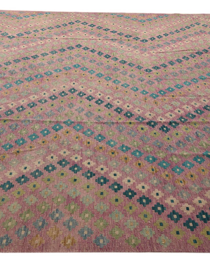 Detail image of 8' 6 x 9' 7  Hand Woven Kilim Modern Wool Rug