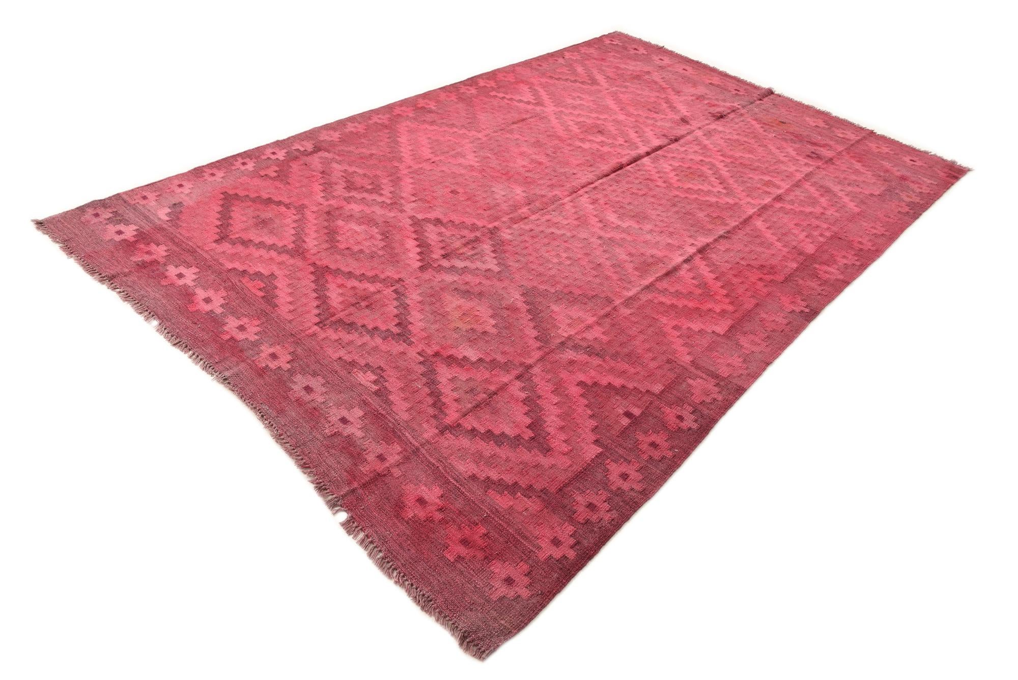 6' 2 x 9' 6 Hand Woven Kilim Modern Wool Rug