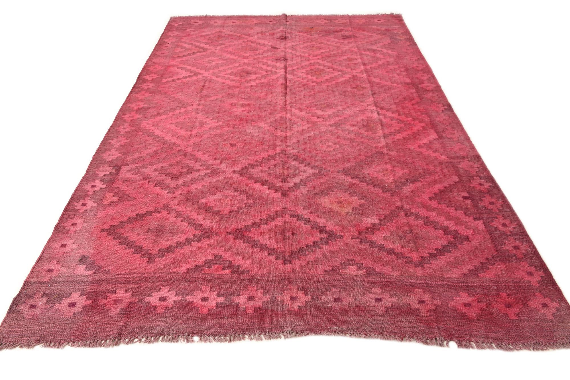 6' 2 x 9' 6 Hand Woven Kilim Modern Wool Rug