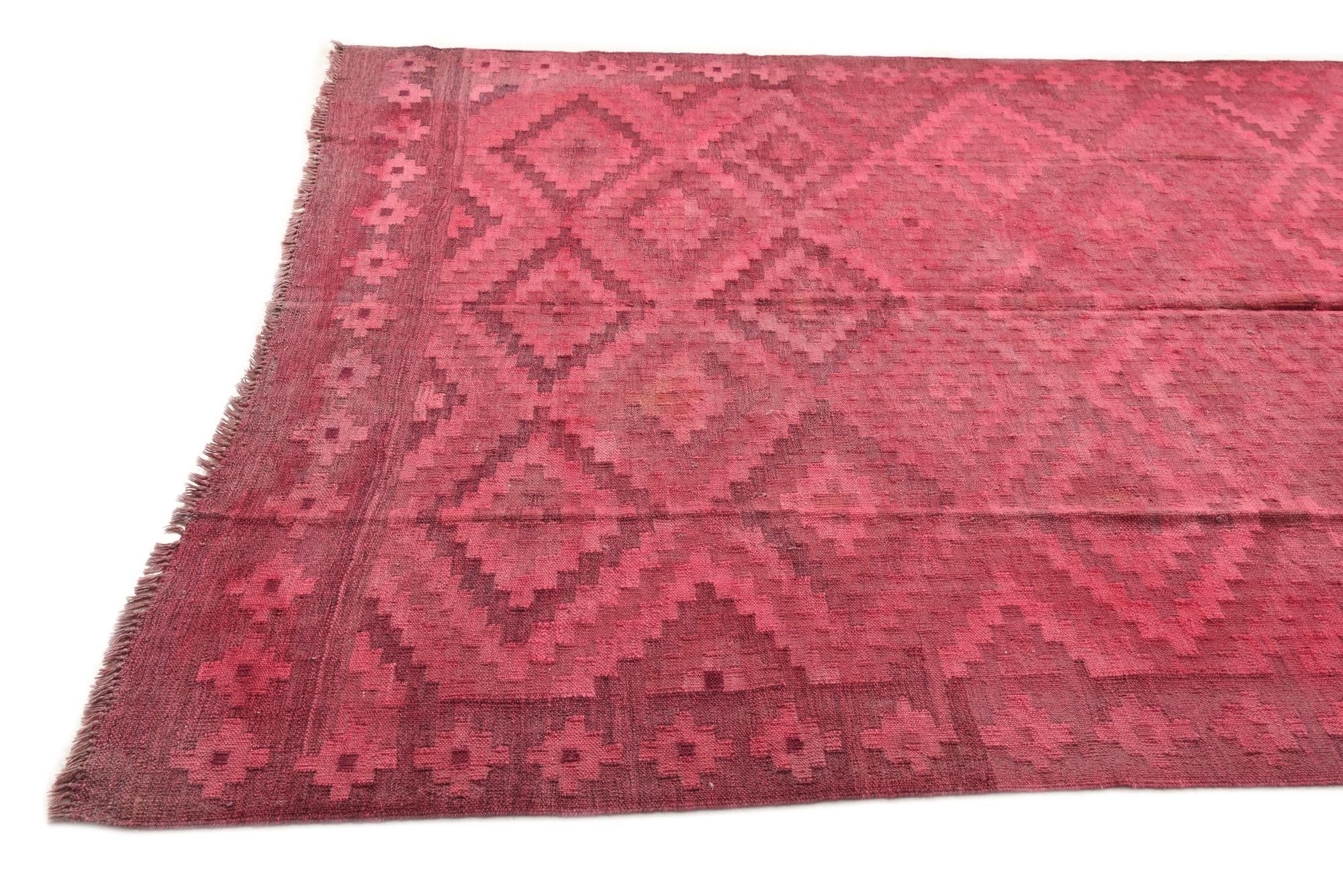 6' 2 x 9' 6 Hand Woven Kilim Modern Wool Rug