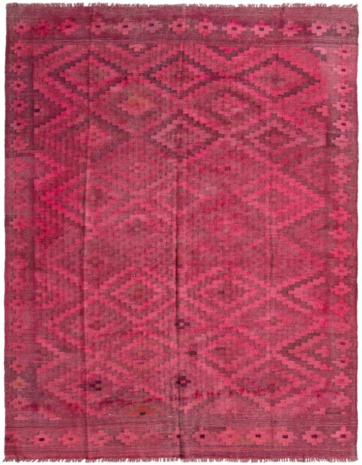 Detail image of 6' 2 x 9' 6 Hand Woven Kilim Modern Wool Rug