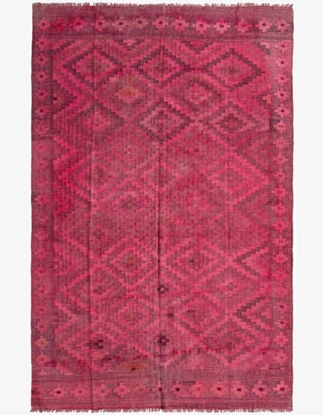 6' 2 x 9' 6 Hand Woven Kilim Modern Wool Rug