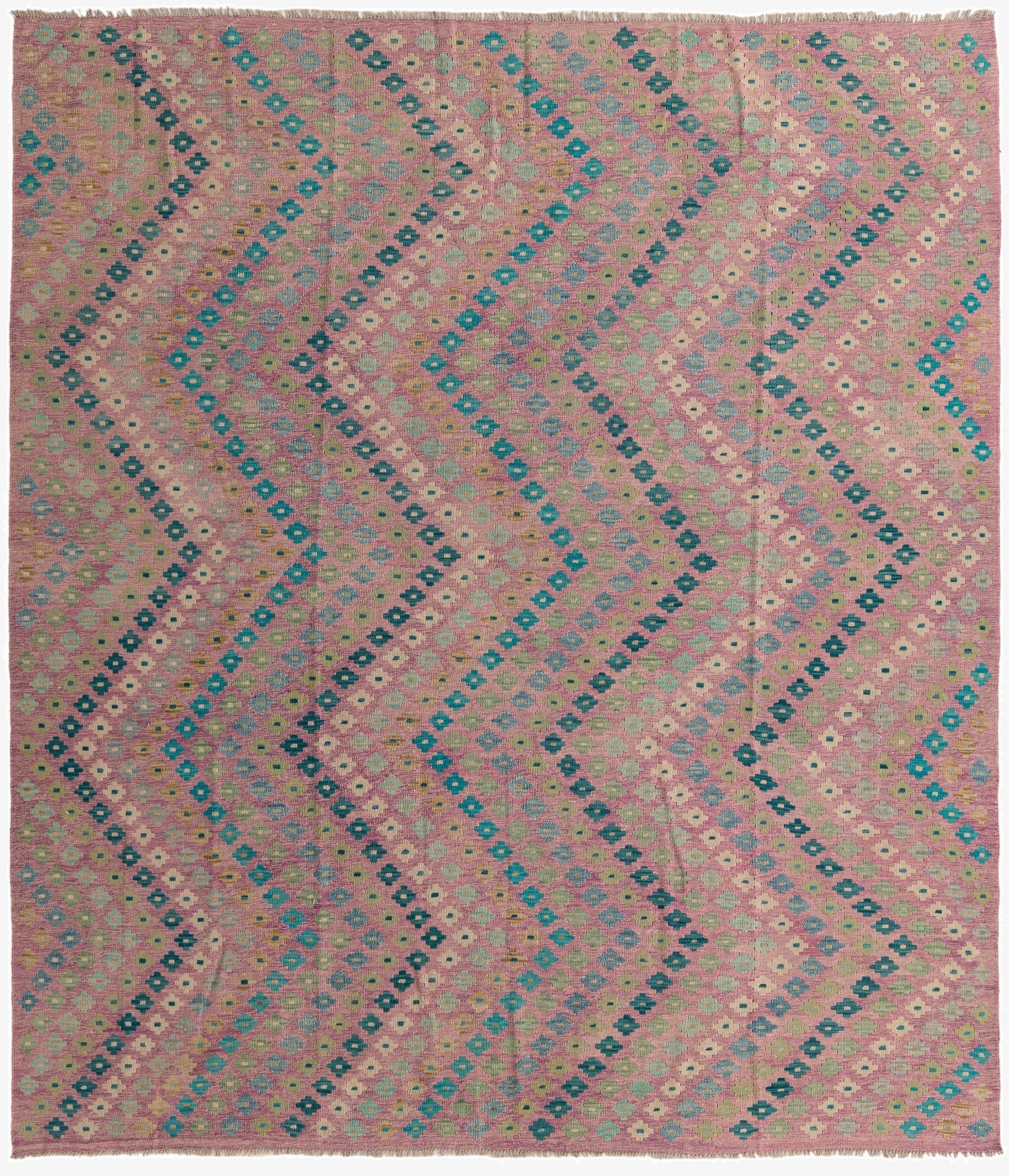 8' 6 x 9' 7  Hand Woven Kilim Modern Wool Rug