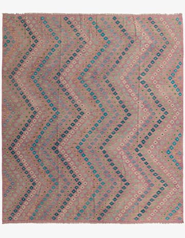 8' 6 x 9' 7 Hand Woven Kilim Modern Wool Rug