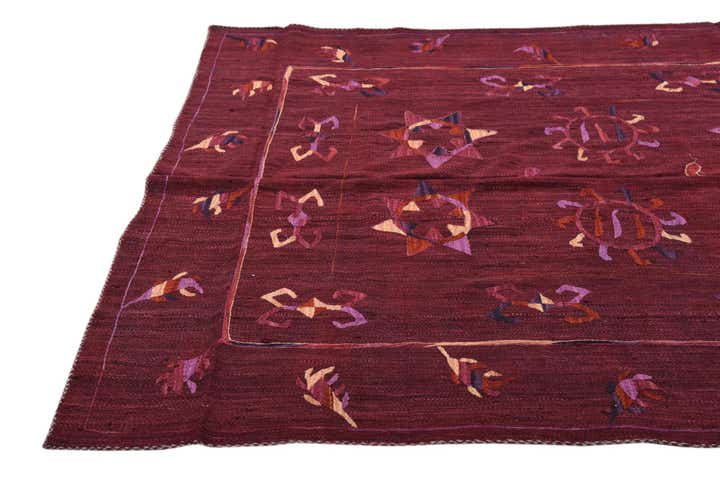 5' 9 x 6' 10 Hand Woven Kilim Suzani Wool Rug