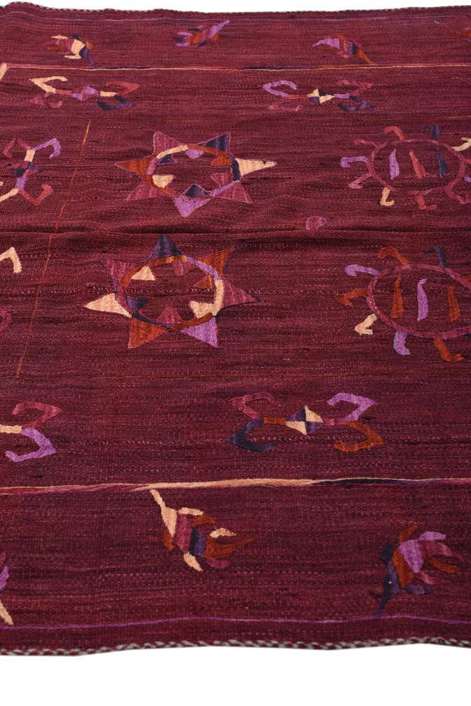 5' 9 x 6' 10 Hand Woven Kilim Suzani Wool Rug