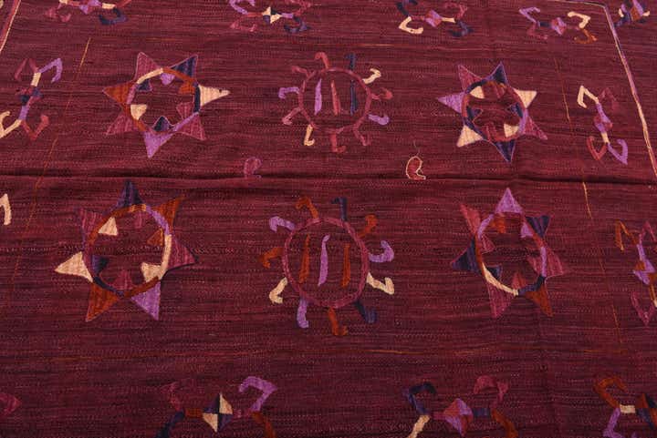 5' 9 x 6' 10 Hand Woven Kilim Suzani Wool Rug