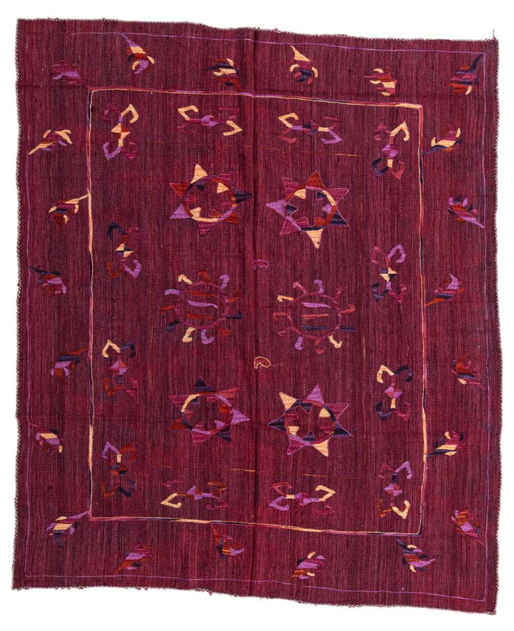Detail image of 5' 9 x 6' 10 Hand Woven Kilim Suzani Wool Rug