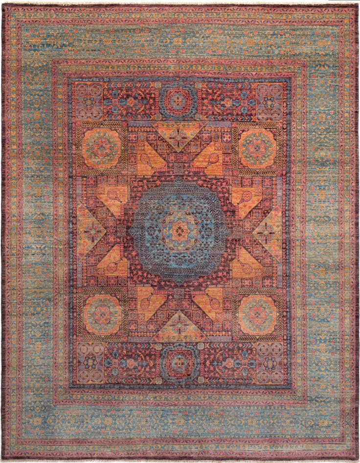 Detail image of 8' 2 x 9' 9 Hand Knotted Mamluk Rug
