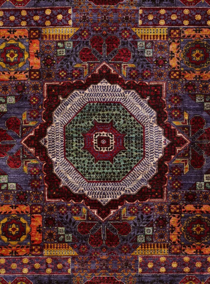 Detail image of 6' 3 x 8' 11 Hand Knotted Mamluk Ziegler Rug