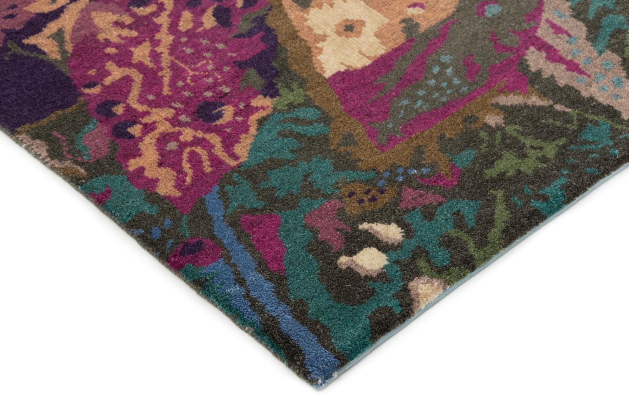 8' x 9' 11 Hand Knotted Modern Manshu Wool Rug
