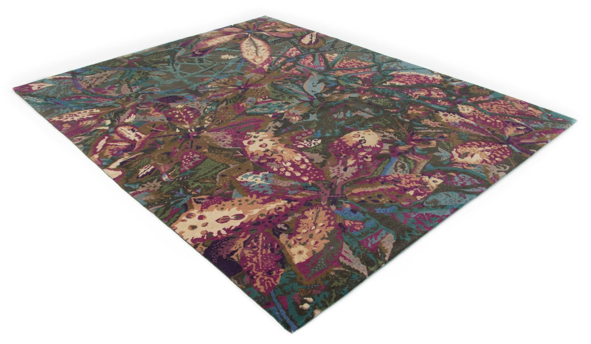 8' x 9' 11 Hand Knotted Modern Manshu Wool Rug
