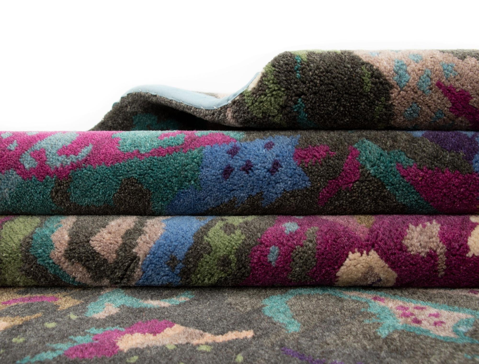 8' x 9' 11 Hand Knotted Modern Manshu Wool Rug