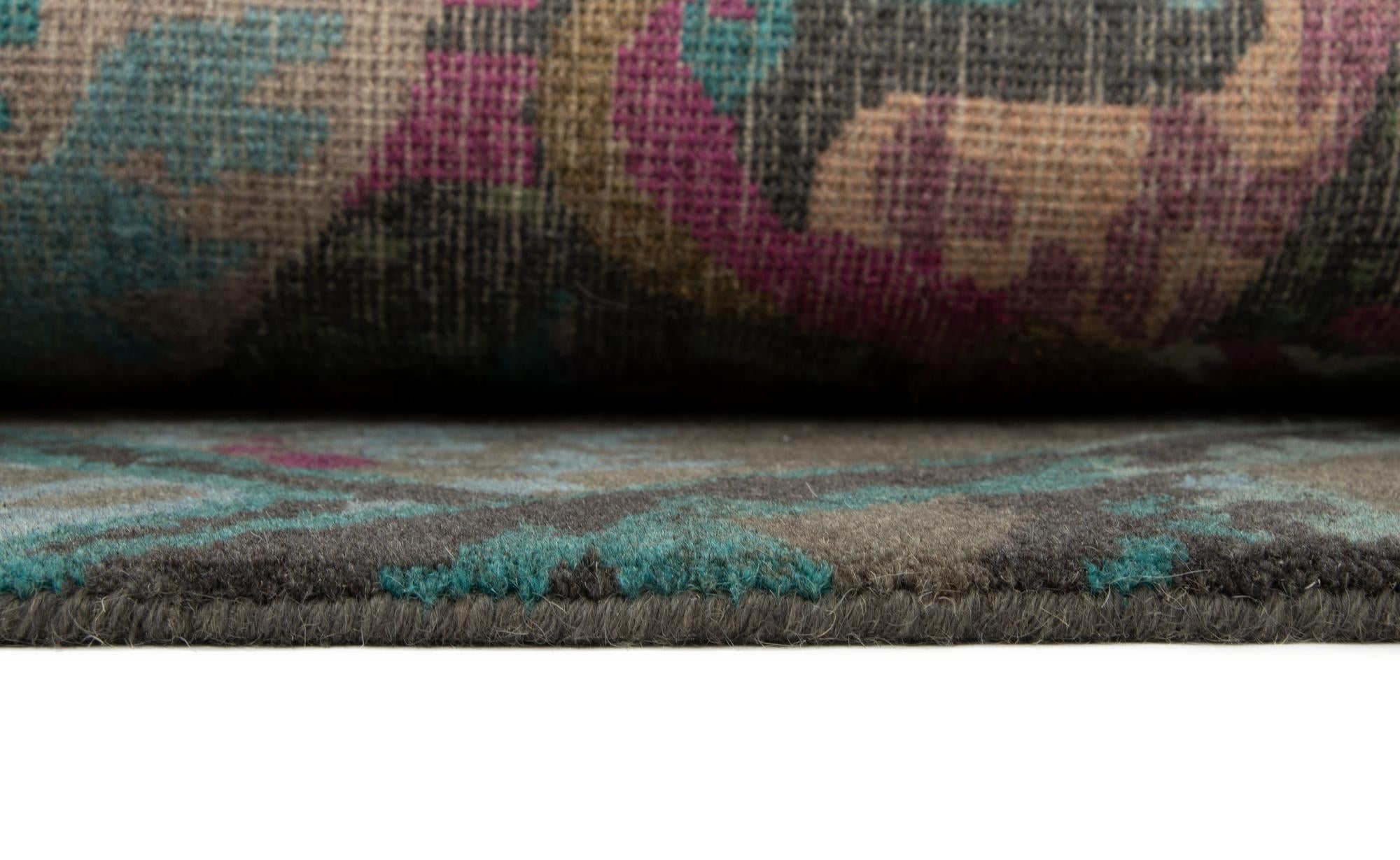 8' x 9' 11 Hand Knotted Modern Manshu Wool Rug