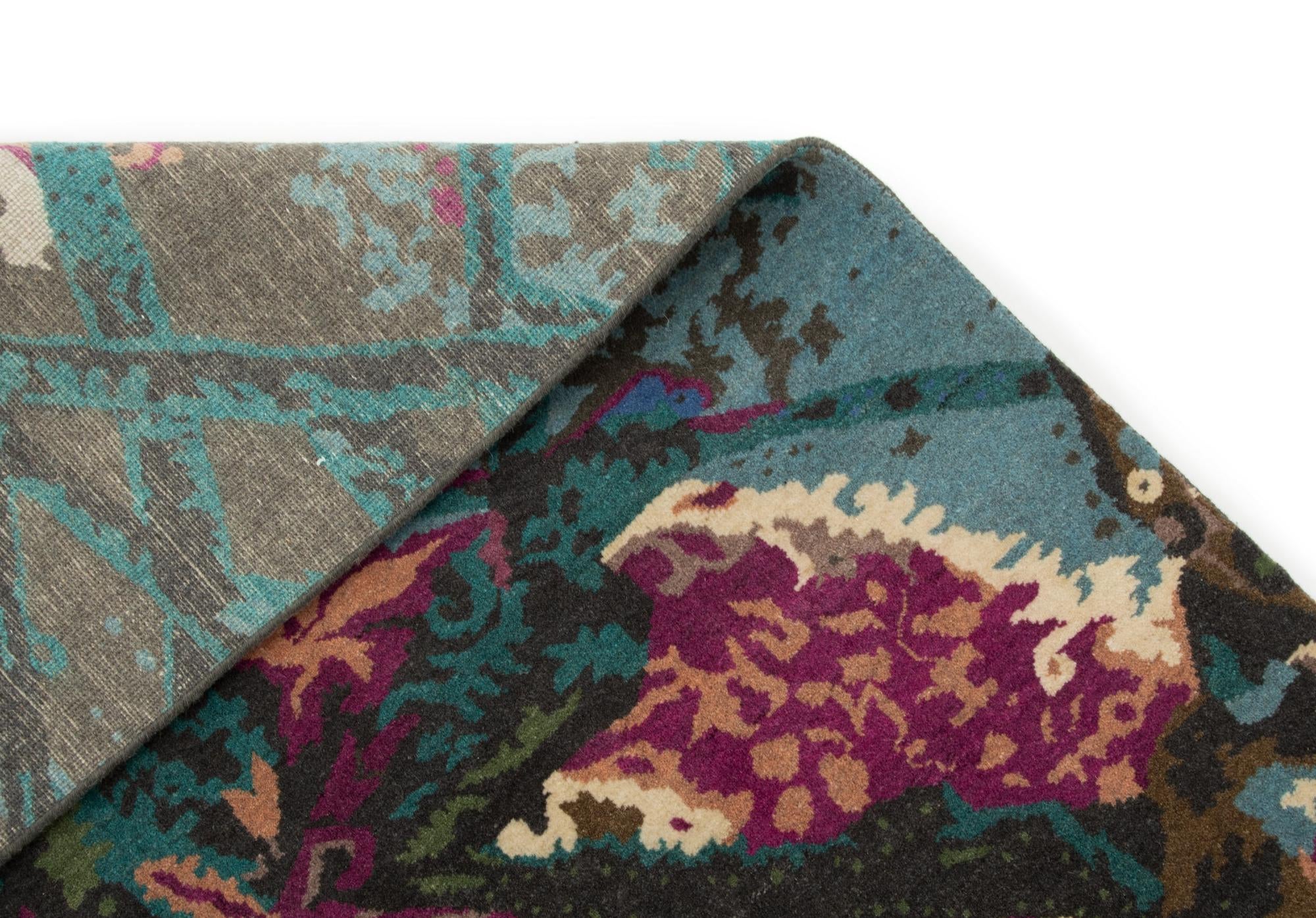 8' x 9' 11 Hand Knotted Modern Manshu Wool Rug