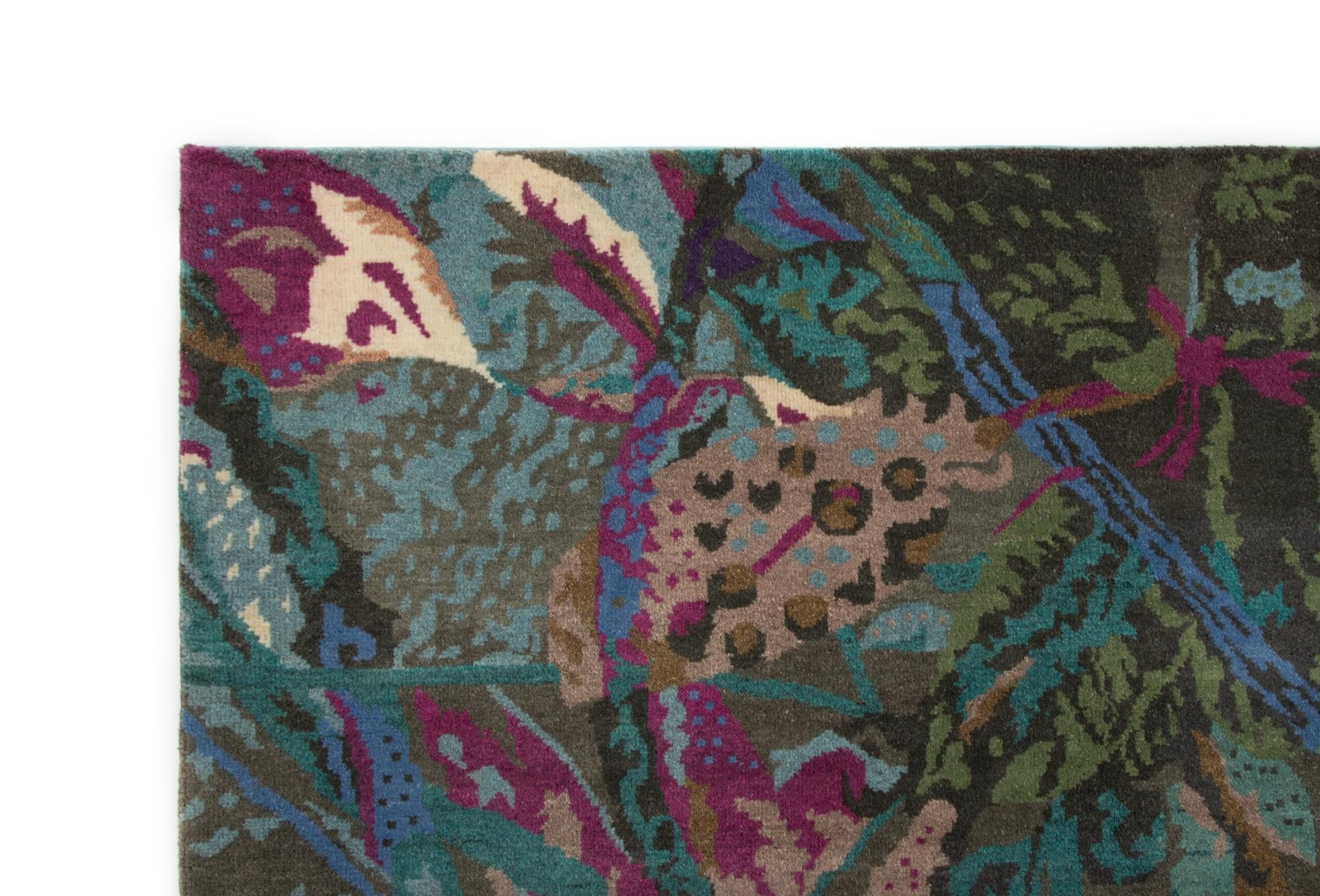 8' x 9' 11 Hand Knotted Modern Manshu Wool Rug