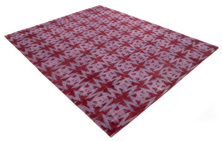 8' x 9' 11 Hand Knotted Modern Manshu Wool Rug