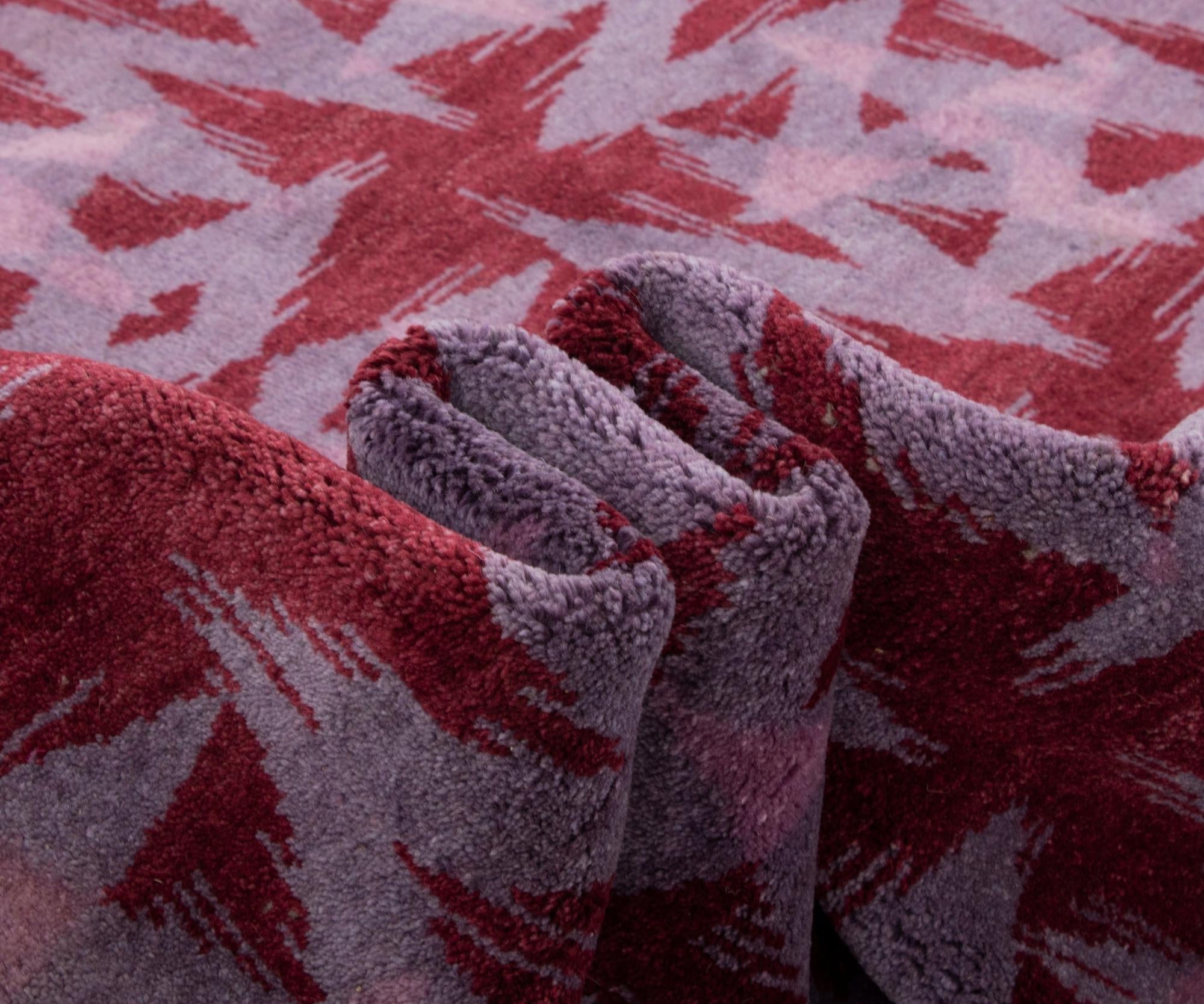 8' x 9' 11 Hand Knotted Modern Manshu Wool Rug