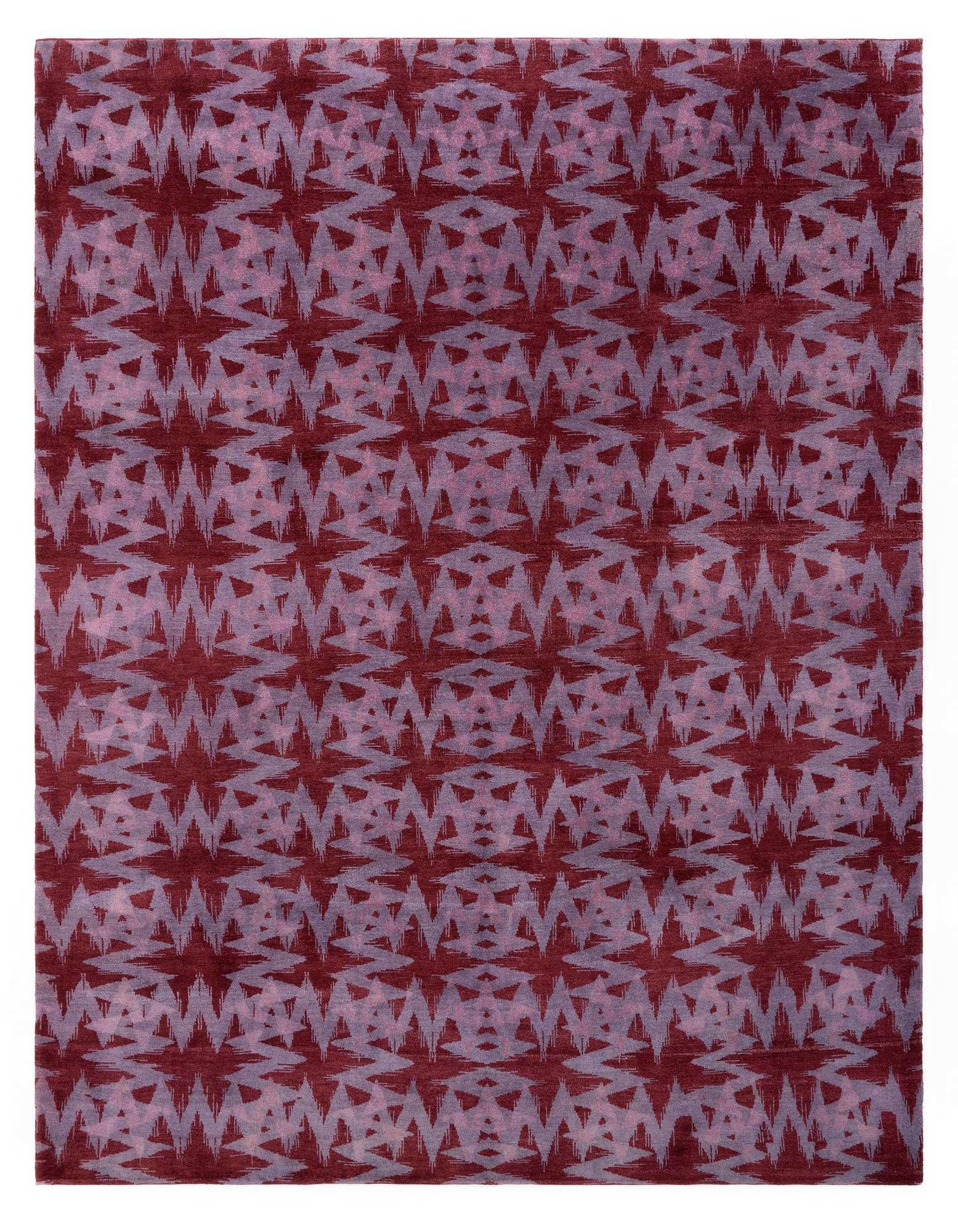 8' x 9' 11 Hand Knotted Modern Manshu Wool Rug