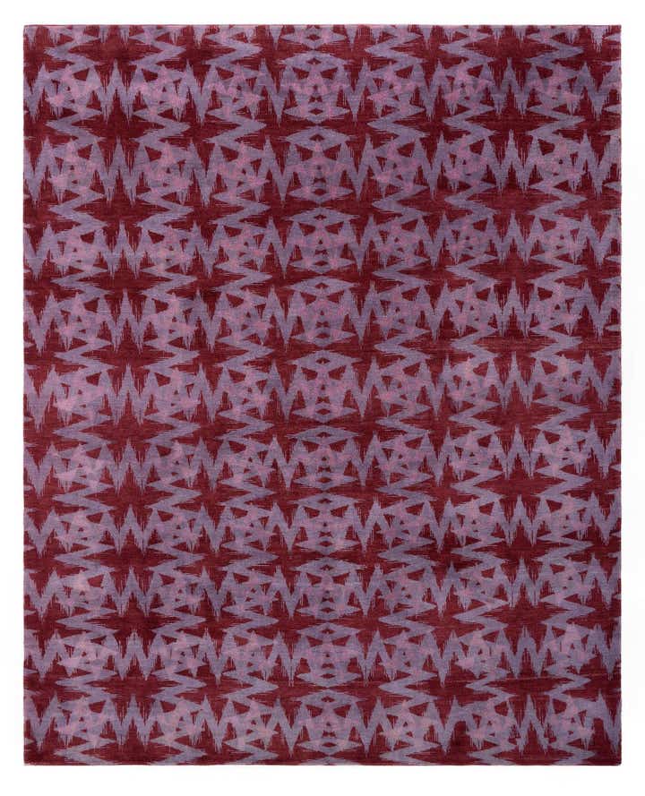 8' x 9' 11 Hand Knotted Modern Manshu Wool Rug