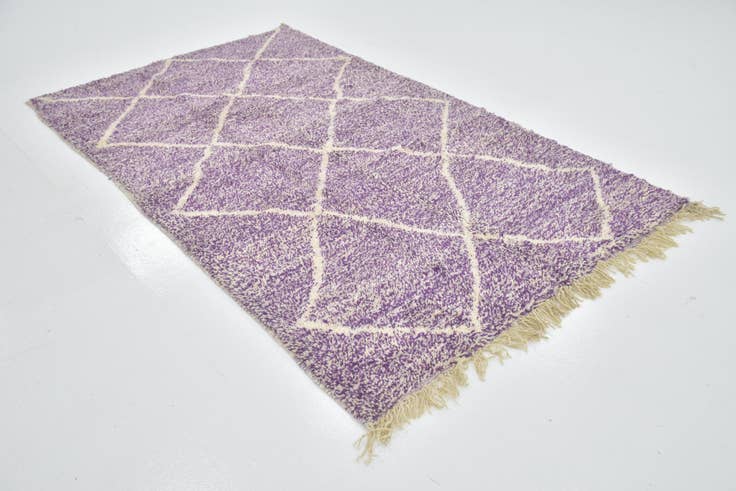 Detail image of 4' 10 x 8' 4 Hand Knotted Moroccan Wool Rug
